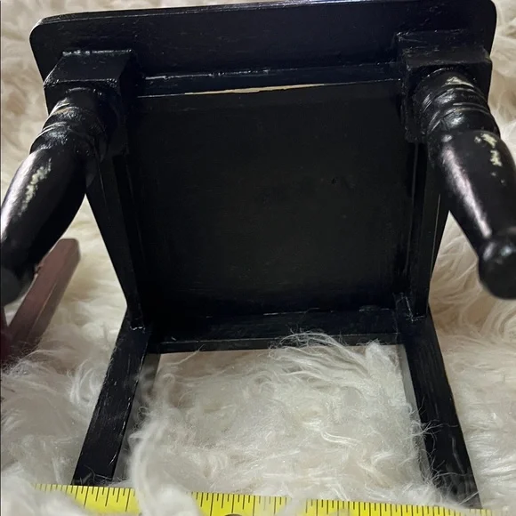 Set of Two Miniature Wooden Chairs - Black and Burgundy - Picture 7 of 8